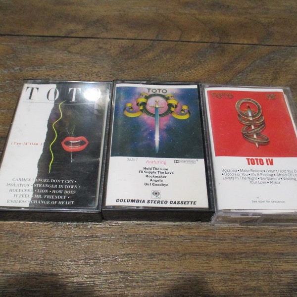 Vintage 1980's TOTO Cassette Tapes Excellent Condition Toto Self Titled Toto IV Isolation Tambu The Seventh One Sold Individually