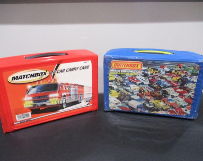 Pair of Vintage Matchbox Diecast Car Carrying Cases Each Holds 24 Cars