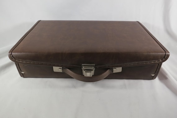 Vintage Brown Faux Leather Cassette Tape Case - Holds 24