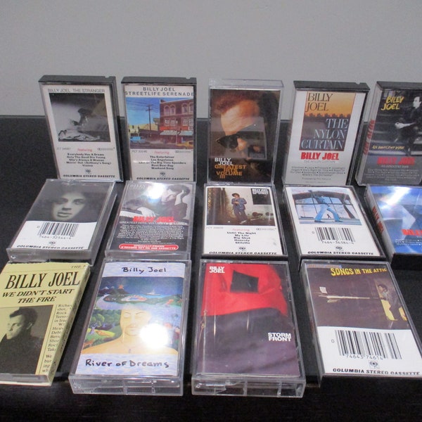 Vintage 1980's Billy Joel Cassette Tapes Excellent Condition Greatest Hits River Dreams The Bridge Piano Man Innocent Man Sold Individually