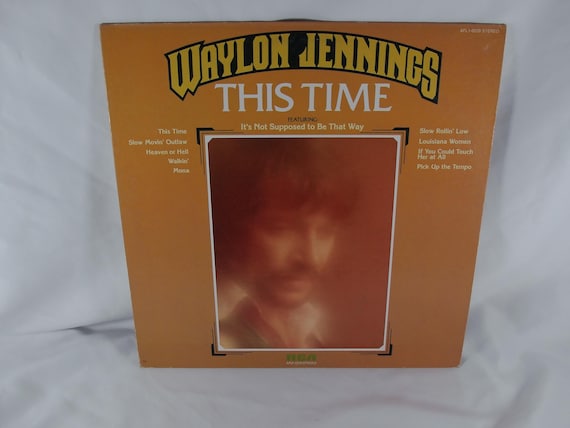 1976 Vinyl LP Record Waylon Jennings This Time Tan Label EX