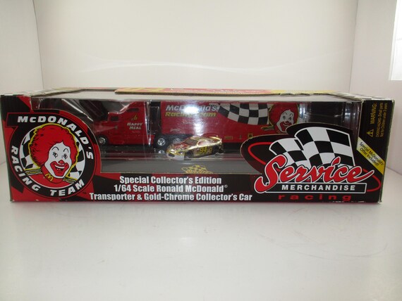 1998 Racing Champions Special Edition Bill Elliott No 94 McDonalds Racing Team Hauler and Gold Car Service Merchandise New In Original Box