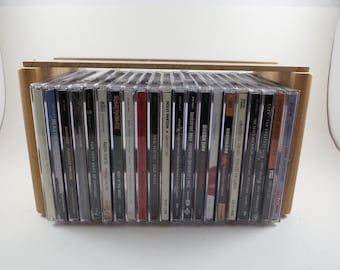 Vintage 1990s Laserline CD Holder | Vertical Black Plastic 48 CD