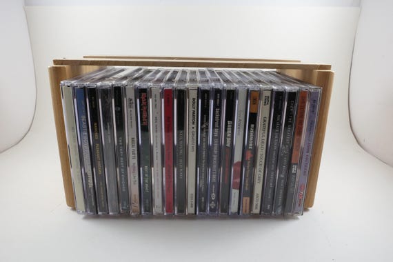 Wooden CD Crate Holder Holds 20 Disc's In Cases Vertical or Horizontal