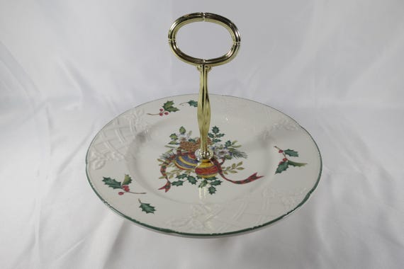 Vintage Mikasa English Countryside Festive Spirit Tiered Serving Stand