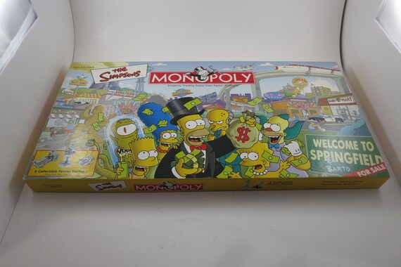 Vintage Monopoly Board Game The Simpsons Welcome to Springfield Box Worn Replacement Tokens