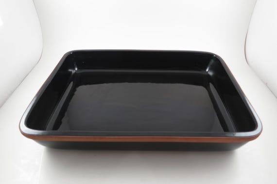 Vintage Depretis Linea Tre Black Italian Stoneware 14 Inch Casserole Lasagna Baker