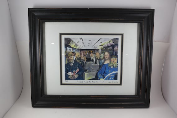 Nelson De La Nuez Artist Signed Lithograph, "Field Trip to the Louvre", Framed