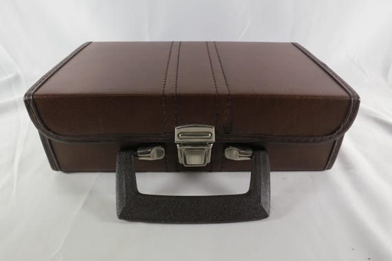 Vintage 80s Brown Cassette Tape Holder - Holds 12