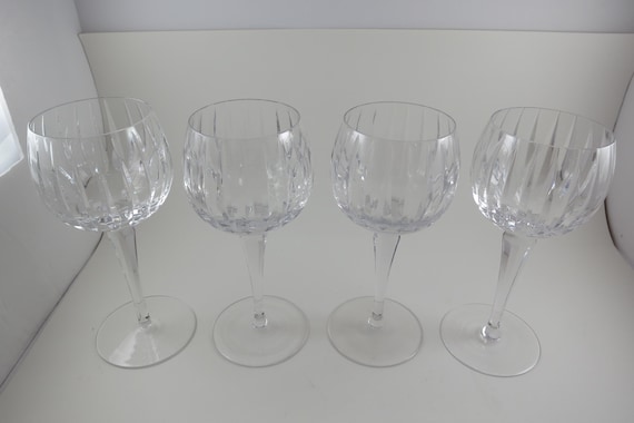 Blown Glass Crystal Water Goblets - Set of Four - Peerage by Astral