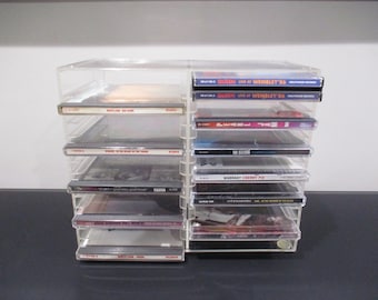 Vintage 1993 Clear Acrylic CD Holders Holds 26 CD's Excellent Used Condition US Acrylic Company