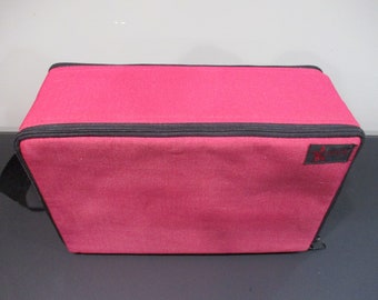 1980's Pink Starite Cassette Case with Strap Holds 60 Cassette Tapes Double Sided