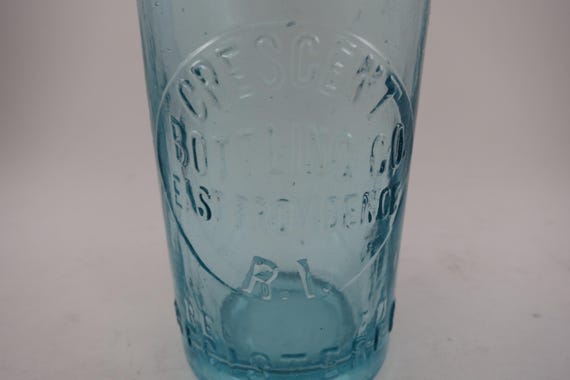 Embossed Aqua Crescent Bottling Company Embossed Bottle East Providence RI