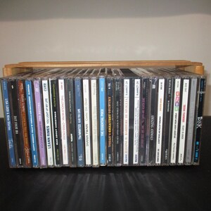 Vintage Natural Pine Naturals CD Holder Display Holds 25 Disc's ...