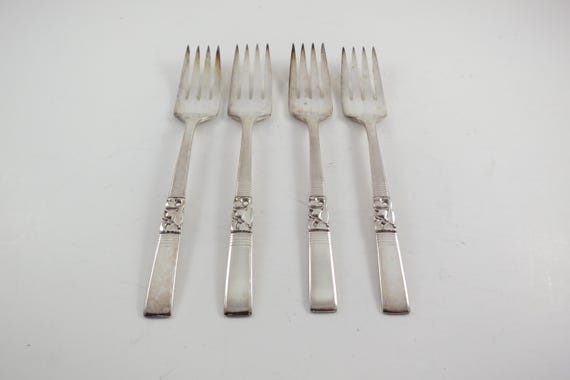 Vintage 1950s Silverplate Salad Forks - Coronation Pattern Set of 4