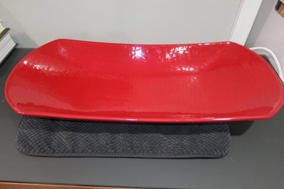 Crate and Barrel Large 2 Foot Center Bowl Rossu Red
