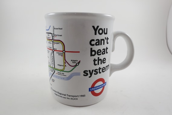 Vintage 1985 London Regional Transport Coffee Mug with London Underground Map Excellent Condition