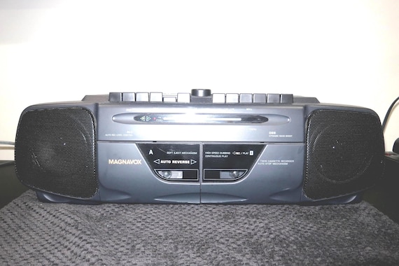 Vintage 80's Magnavox Twin Cassette Boombox – Dual Deck Recorder Player