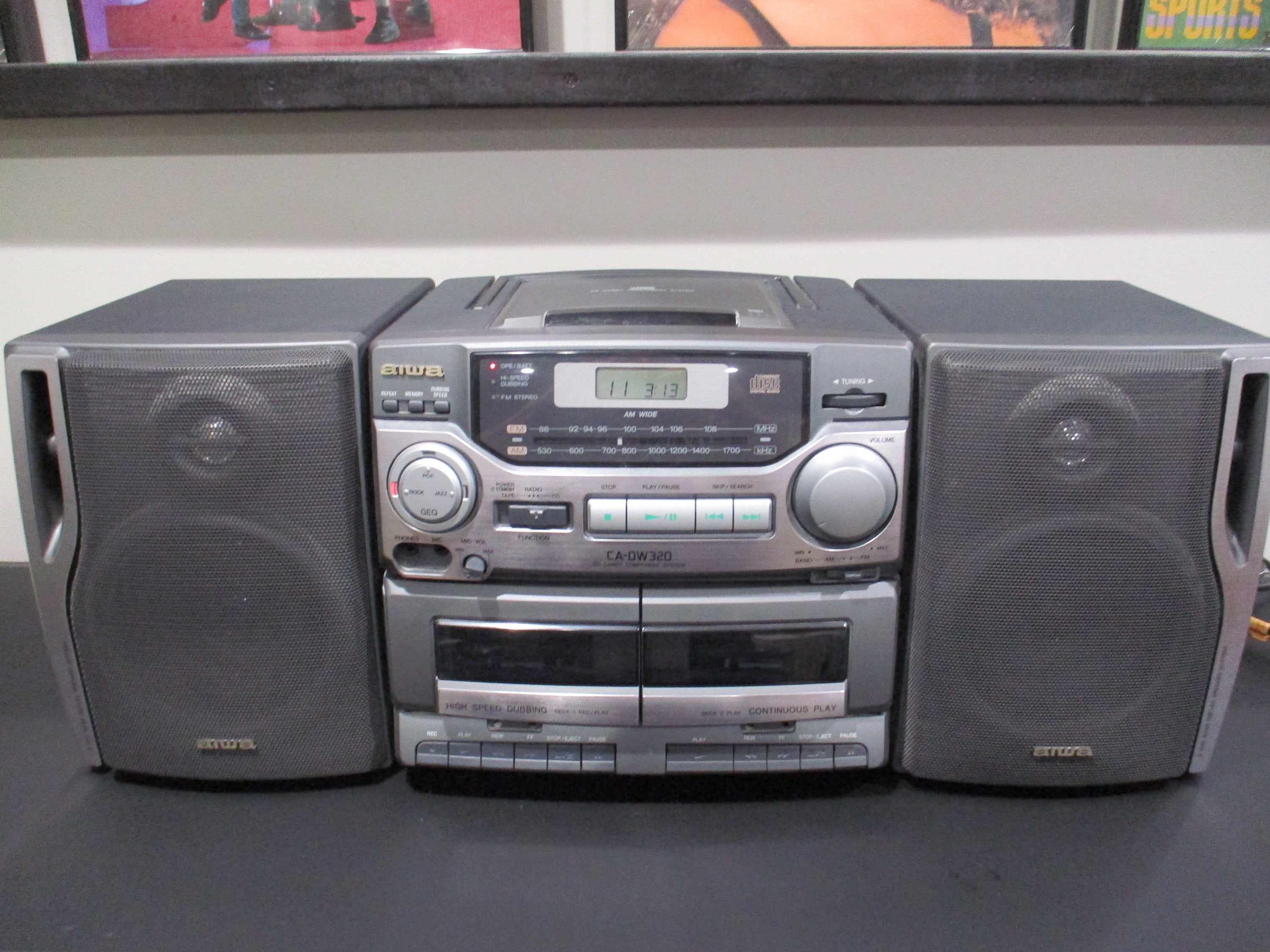 Vintage 1997 Aiwa CA-DW320 Portable Boom Box Home Stereo System