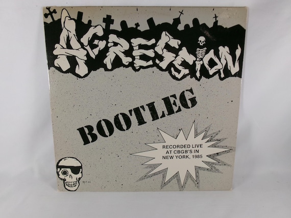 1985 Agression Bootleg Vinyl LP Record Hardcore Punk Rock EX