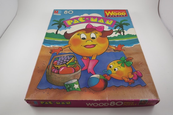 Vintage 1982 Pac-Man 80 Piece Wooden Puzzle in Original Box 100% Complete