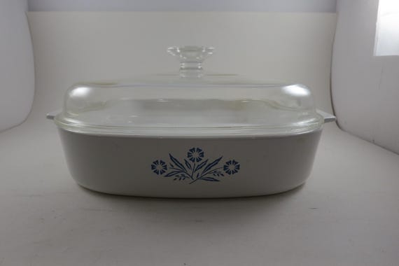 Vintage Corning Ware Blue Cornflower Skillet: 10 Inch A-10-B Cookware with Glass Lid