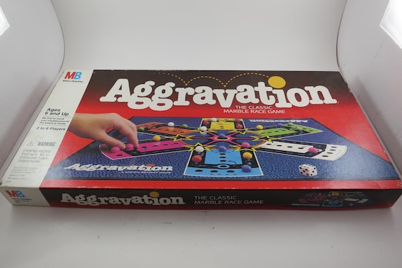Vintage Aggravation Board Game: 1989 Milton Bradley, Complete