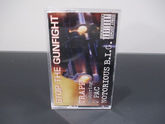 Vintage 1997 Hip Hop Rap Cassette Tape Stop the Gunfight Trapp Feat 2Pac Notorious BIG Rare Tape