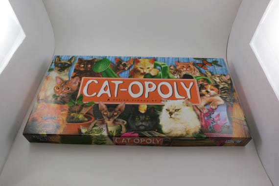 Late for the Sky Productions Board Game Cat-opoly Monopoly Excellent Condition 100 Percent Complete For Cat Lovers