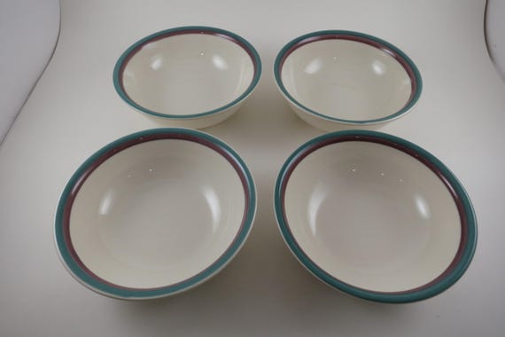 Vintage Pfaltzgraff Juniper Pattern 5 3/4 Inch Fruit/Sauce Bowls- Set of 4