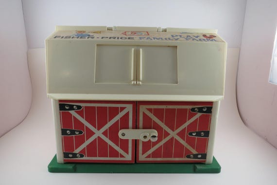 Vintage Fisher Price Play Family Farm Toy Barn Only