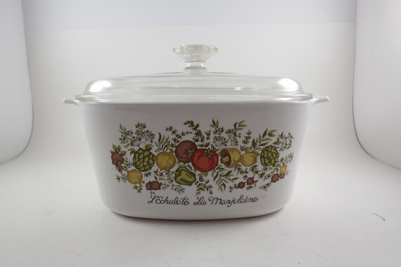 1972-1979 Corning Ware Spice O' Life Pattern A-3-B 3 Quart Saucepan with Glass A-9-C Lid Excellent Condition