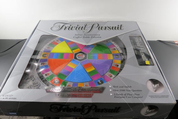 Vintage 2005 Trivial Pursuit Silver Anniversary 18x18 Coffee Table Edition In Original Box Fancy Everything