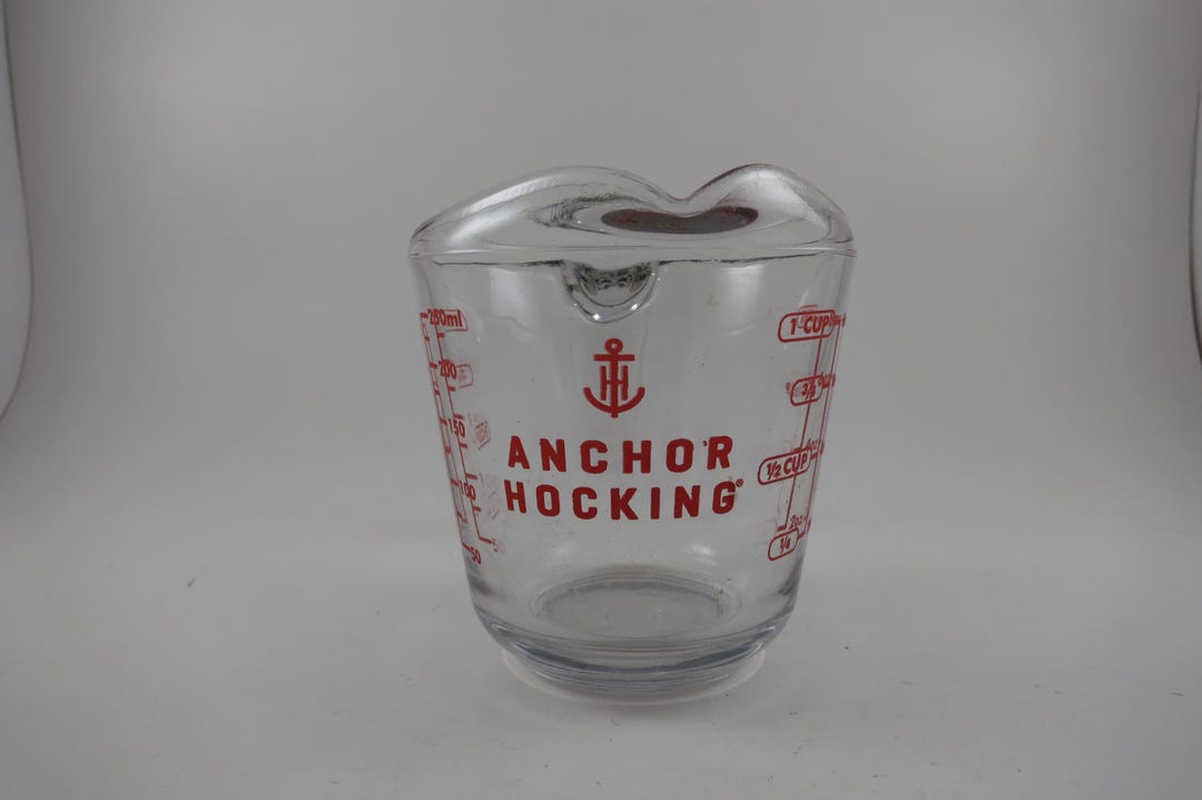 Vintage Anchor Hocking Pyrex Measuring Cup - 1 Cup, Red Lettering - Etsy