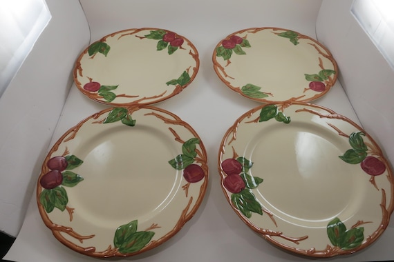 Vintage Franciscan Apple Earthenware Dinner Plates - Set of 4