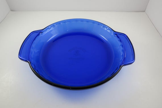 Vintage 90's Blue Anchor Hocking 11 Inch 1 Quart Cobalt Blue Casserole Dish Excellent Condition
