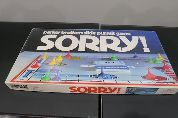 Vintage 1972 Board Game Sorry! Parker Brothers Slide Pursuit Game 100 Percent Complete
