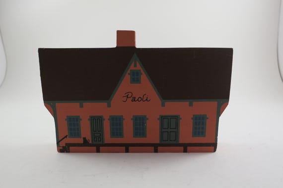 Faline The Cat's Meow Building: 1989 Signed Wooden Shelf Sitter