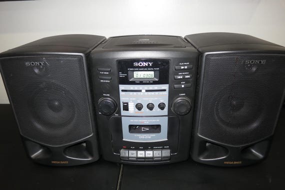 Vintage 1998 Sony Cassette Radio Corder: CFD-Z110, Detachable Speakers