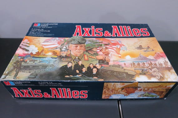 Vintage 1987 Axis & Allies Board Game: Milton Bradley Game Master Series