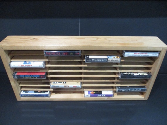 Napa Valley Wooden Cassette Crate Holder: Wall Mount or Freestanding Storage