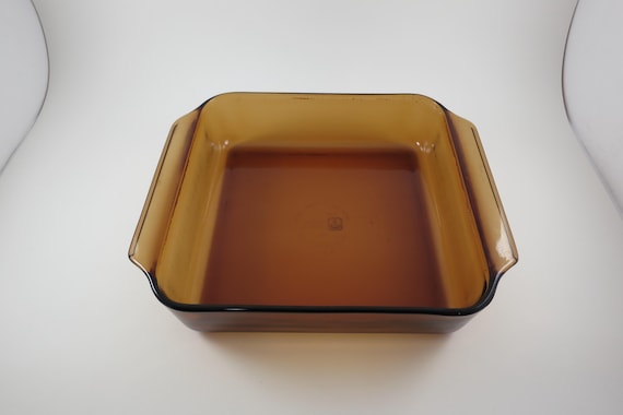 1990s Brown 8 Inch Glass Baking Dish Pan Casserole Excellent Used Condition Anchor Hocking 435