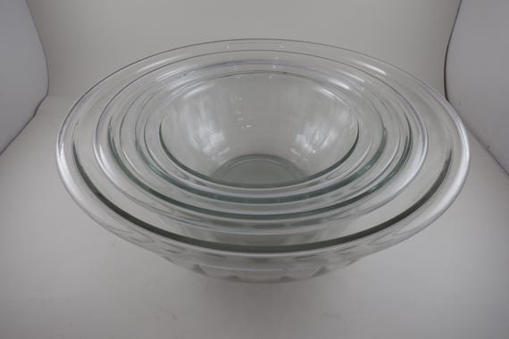 Vintage Pyrex Nesting Bowl Set: 4 Piece 322 323 325 326 Clear