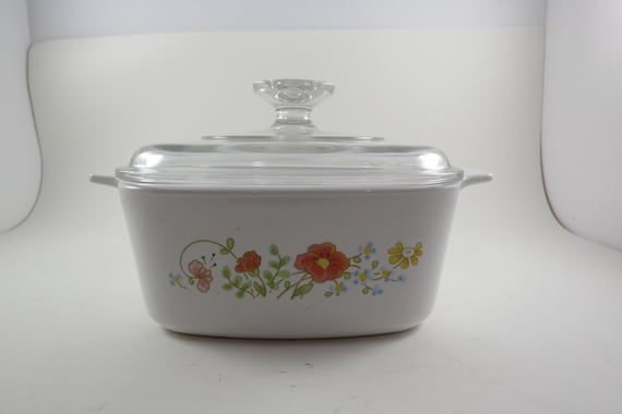 Vintage Corning Ware Wildflower 1.5 Quart Saucepan with Lid