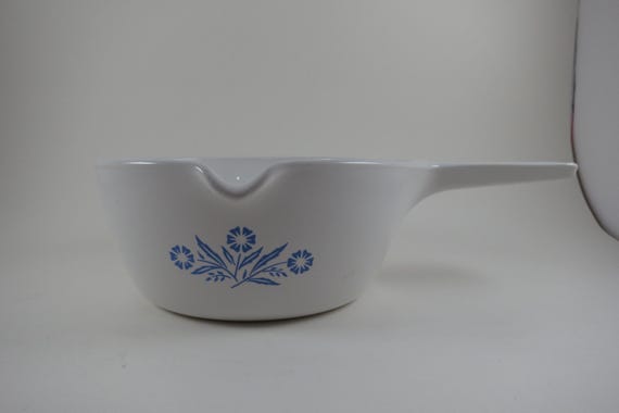 Vintage Corning Ware Sauce Pan, Blue Cornflower Pattern, 2 1/2 Cup