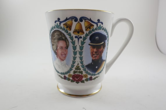 1973 Aynsley Fine Bone China Mug: Princess Anne & Mark Phillips Wedding