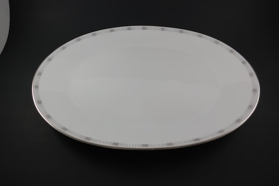 Rosenthal Germany Continental Platinum Lines 13 Inch Oval Serving Platter