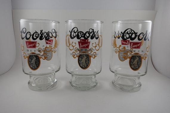 Vintage 1970s Coors Banquet Beer Glasses, Set of 3