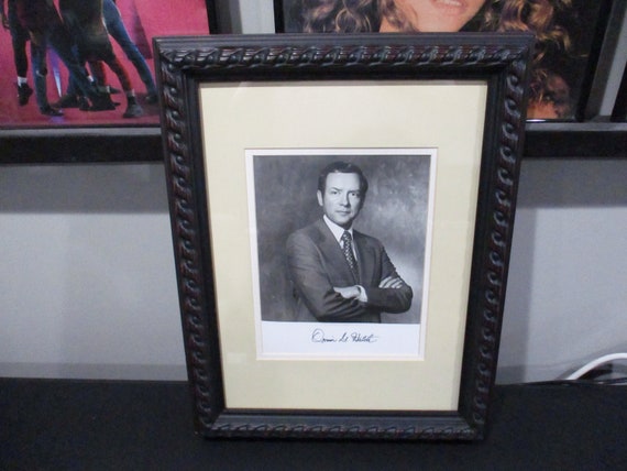 Rare Vintage 19x14 Framed and Signed Official Photograph of Utah Senator Orrin G Hatch Republican