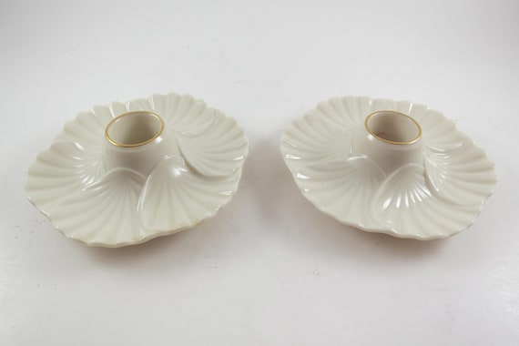 Lenox Cream & Gold Candle Holders - Elegant Home Decor